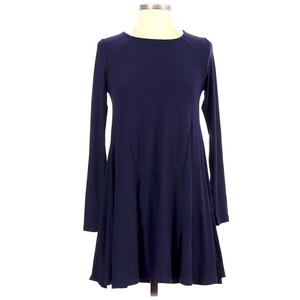 Altar’d State XS blue‎ crew neck long sleeve lightweight A line stretch dress